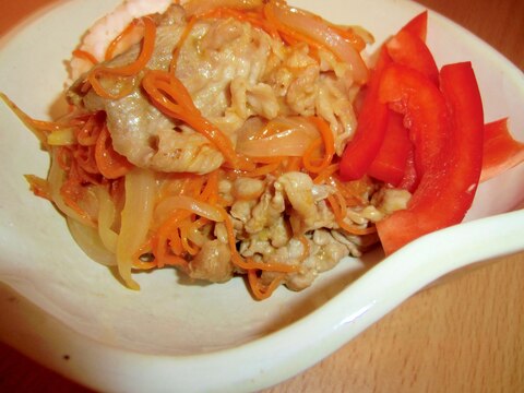 豚肉とニンジンの昆布茶マヨ炒め丼